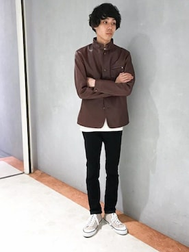 「TAKEO KIKUCHI（タケオキクチ）のアイテム（ブルゾン）」を使った、Riku Ishiharaさん（メンズ・176cm）の秋コーディネート