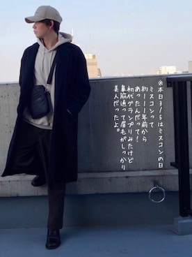 「CLANE（クラネ）のアイテム（トレンチコート）」を使った、Take（よしもと所属）さん（メンズ・178cm）の春コーディネート