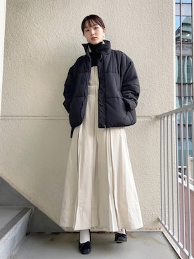 「TOGA PULLA（トーガ　プルラ）の【TOGA PULLA(トーガプルラ)】フリンジイヤリング TP01-AK276（イヤリング）」を使った、りゃんさん（レディース・160cm）の冬コーディネート