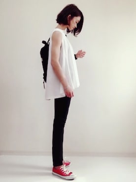 「FREAK'S STORE（フリークスストア）のFREDRIK PACKERS/フレドリックパッカーズ 別注500D DAY PACK （バックパック/リュック）」を使った、nonさん（レディース・160cm）の夏コーディネート