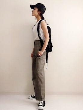 「FREAK'S STORE（フリークスストア）のFREDRIK PACKERS/フレドリックパッカーズ 別注500D DAY PACK （バックパック/リュック）」を使った、nonさん（レディース・160cm）の夏コーディネート