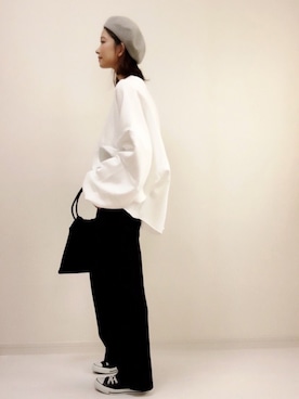 「URBAN RESEARCH DOORS（アーバンリサーチドアーズ）のDOORS コットンタックワイドパンツ（その他パンツ）」を使った、nonさん（レディース・160cm）の秋コーディネート