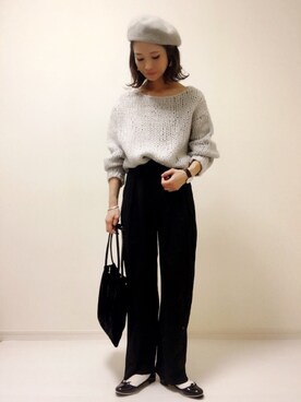 「URBAN RESEARCH DOORS（アーバンリサーチドアーズ）のDOORS コットンタックワイドパンツ（その他パンツ）」を使った、nonさん（レディース・160cm）の秋コーディネート