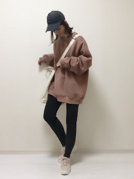 「DHOLIC（ディーホリック）のアイテム（レギンス/スパッツ）」を使った、nonさん（レディース・160cm）の冬コーディネート