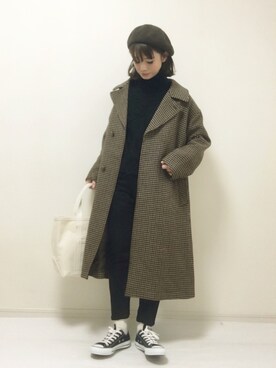 「FREAK'S STORE（フリークスストア）のアイテム（ハンチング/ベレー帽）」を使った、nonさん（レディース・160cm）の冬コーディネート