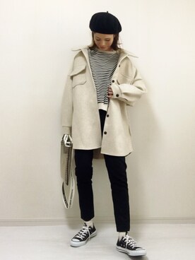 「DHOLIC（ディーホリック）のアイテム（その他アウター）」を使った、nonさん（レディース・160cm）の冬コーディネート