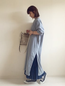 「CONVERSE（コンバース）のCONVERSE コンバース オール スター オックス / ALL STAR OX (NVY) 32160325（スニーカー）」を使った、nonさん（レディース・160cm）の春コーディネート
