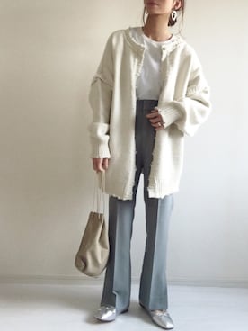 「EVOL(EVOL)」｜「アイテム（バレエシューズ）」を使った、nonさん（レディース・160cm）の冬コーディネート