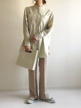 「AS KNOW AS PINKY（アズノゥアズピンキー）のアイテム（スラックス）」を使った、nonさん（レディース・160cm）の冬コーディネート