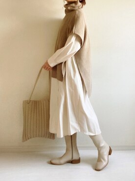 「EVOL(EVOL)」｜「アイテム（シャツワンピース）」を使った、nonさん（レディース・160cm）の秋コーディネート