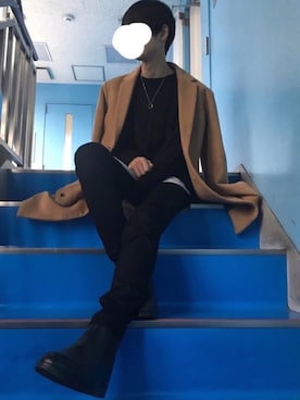 「GU（ジーユー）の（GU）スキニーフィットジーンズ（MEN ⁄ ジーンズ）」を使った、よっしーさん（メンズ・180cm）の春コーディネート