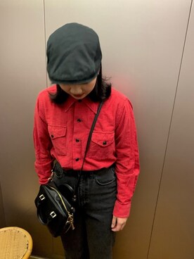 「LACOSTE」｜「アイテム（ハンチング/ベレー帽）」を使った、Reina       さん（レディース・159cm）の春コーディネート