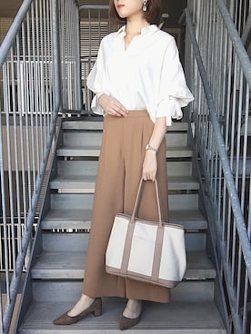 「UNTITLED（アンタイトル）のアイテム（パンツ）」を使った、mayu♡さん（レディース・164cm）の秋コーディネート
