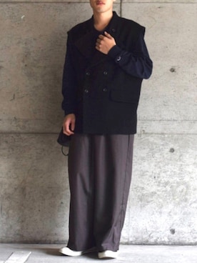 「yoko sakamoto（ヨーコサカモト）のアイテム（トップス）」を使った、つね。さん（メンズ・174cm）の秋コーディネート