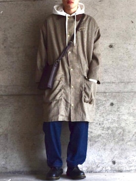 「kutir（クティール）のアイテム（その他アウター）」を使った、つね。さん（メンズ・174cm）の冬コーディネート
