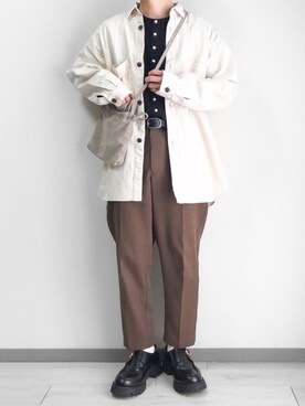 「春めきシューズ」｜「アイテム（その他アウター）」を使った、つね。さん（メンズ・174cm）の春コーディネート