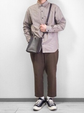Gu ジーユー のパンツ ブラウン系 を使ったメンズ人気ファッションコーディネート Wear