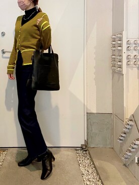 「UNIQLO（ユニクロ）のエクストラファインメリノリブタートルネックセーター（長袖）（ニット/セーター）」を使った、M A Uさん（レディース・163cm）の冬コーディネート