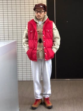「DISCUS（ディスカス）のアイテム（スウェット）」を使った、toshiさん（メンズ・168cm）の冬コーディネート