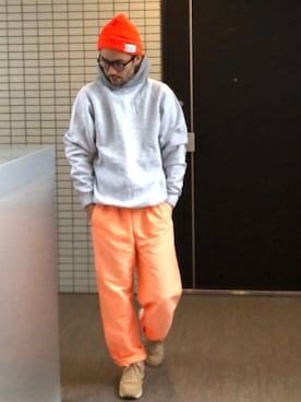 「DISCUS（ディスカス）のアイテム（スウェット）」を使った、toshiさん（メンズ・168cm）の春コーディネート