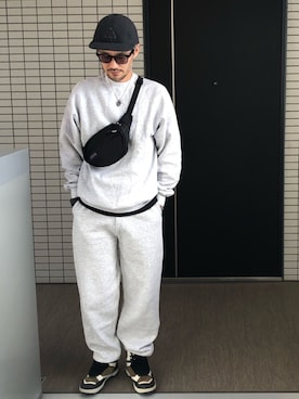 「DISCUS（ディスカス）のアイテム（スウェット）」を使った、toshiさん（メンズ・168cm）の秋コーディネート