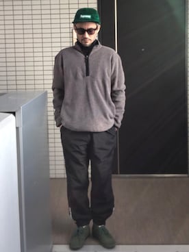 「ナイロンパンツ」｜「アイテム（その他アウター）」を使った、toshiさん（メンズ・168cm）の冬コーディネート