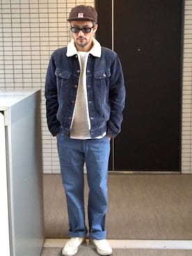 「Lee（リー）のアイテム（その他アウター）」を使った、toshiさん（メンズ・168cm）の冬コーディネート