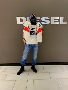 「DIESEL（ディーゼル）のアイテム（その他アウター）」を使った、Yokemotoさん（メンズ・173cm）の夏コーディネート
