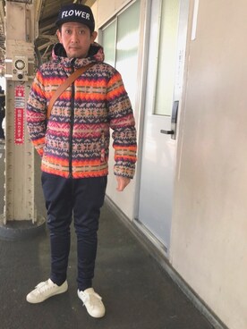 「rehacer（レアセル）のアイテム（帽子）」を使った、mukoさん（メンズ・171cm）の冬コーディネート