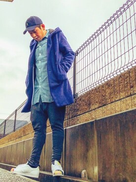 「rehacer（レアセル）のアイテム（ジャケット/アウター）」を使った、mukoさん（メンズ・171cm）の冬コーディネート