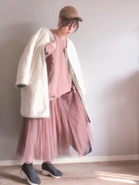 「HusHusH（ハッシュアッシュ）のアイテム（その他アウター）」を使った、riyucoさん（レディース・164cm）の冬コーディネート