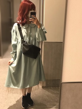 「Honeys（ハニーズ）のアイテム（ボディバッグ/ウエストポーチ）」を使った、na nさん（レディース・165cm）の秋コーディネート