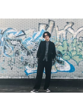 「kimono」｜「アイテム（パンツ）」を使った、SimCさん（メンズ・175cm）の秋コーディネート