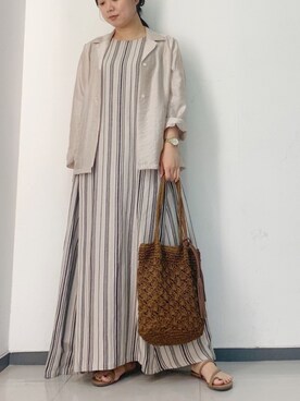 「RODE SKO（ロデスコ）のMARIA タッセルペーパーショルダー（ショルダーバッグ）」を使った、wakaさん（レディース・154cm）の春コーディネート