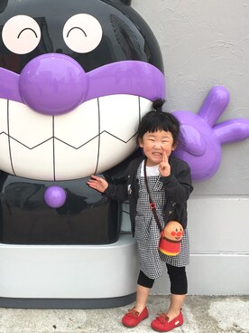 「apres les cours（アプレレクール）のアイテム（サロペット/オーバーオール）」を使った、kn.panさん（キッズ・90cm）の秋コーディネート