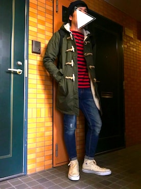 「URBAN RESEARCH Sonny Label（アーバンリサーチサニーレーベル）のアイテム（ダッフルコート）」を使った、Hirokiさん（メンズ・172cm）の冬コーディネート