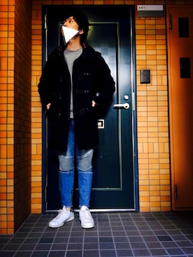 「アイテム（ダッフルコート）」を使った、Hirokiさん（メンズ・172cm）の春コーディネート