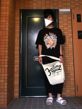 「SEVENDAYS=SUNDAY（セブンデイズサンデイ）のアイテム（バッグ）」を使った、Hirokiさん（メンズ・172cm）の夏コーディネート
