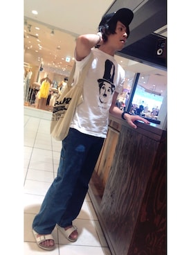 「SEVENDAYS=SUNDAY（セブンデイズサンデイ）のアイテム（バッグ）」を使った、Hirokiさん（メンズ・172cm）の夏コーディネート