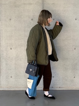 「CLANE（クラネ）のアイテム（MA-1）」を使った、yuさん（レディース・156cm）の冬コーディネート