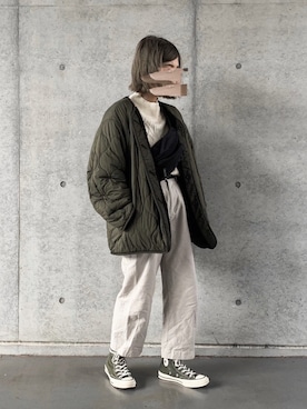 「CLANE（クラネ）のアイテム（MA-1）」を使った、yuさん（レディース・156cm）の冬コーディネート