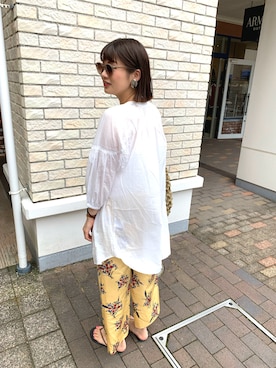 「ラフスタイル」｜「アイテム（ビーチサンダル）」を使った、あまりぃさん（レディース・160cm）の夏コーディネート