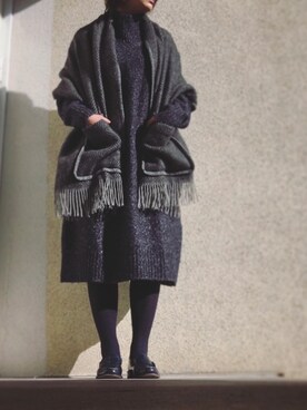 「LAPUAN KANKURIT（ラプアン カンクリ）のアイテム（围巾、ブラック系）」を使った、nagisaさん（レディース・168cm）の冬コーディネート