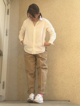 「Zoff（ゾフ）のアイテム（眼镜、ブラウン系）」を使った、nagisaさん（レディース・168cm）の春コーディネート