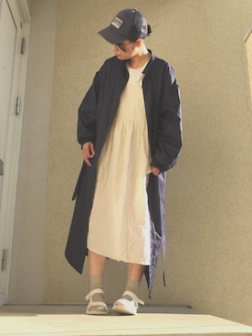 「patagonia（パタゴニア）のアイテム（帽子、ブルー系）」を使った、nagisaさん（レディース・168cm）の秋コーディネート