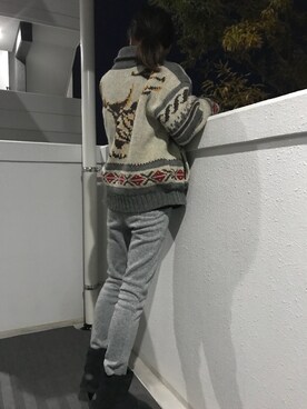 「カウチン」｜「アイテム（その他）」を使った、anna.さん（レディース・161cm）の秋コーディネート