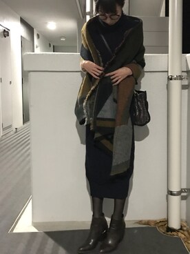 「お買い物」｜「アイテム（ワンピース/ドレス）」を使った、anna.さん（レディース・161cm）の冬コーディネート