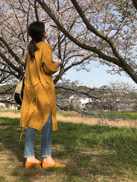 「花見」｜「アイテム（その他）」を使った、anna.さん（レディース・161cm）の春コーディネート