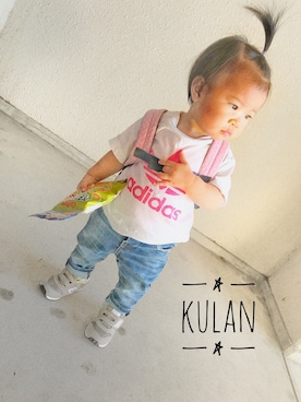 「BeBe（ベベ）のアイテム（バッグ）」を使った、AKICHANさん（キッズ・80cm）の夏コーディネート