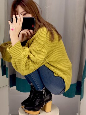 「マスタードイエロー」｜ぽりみさん（レディース・156cm）の秋コーディネート